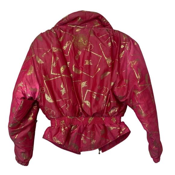 Vintage Nils Skiwear Women’s Winter Ski Coat Size 10 Pink Gold Full Zip - Picture 2 of 13